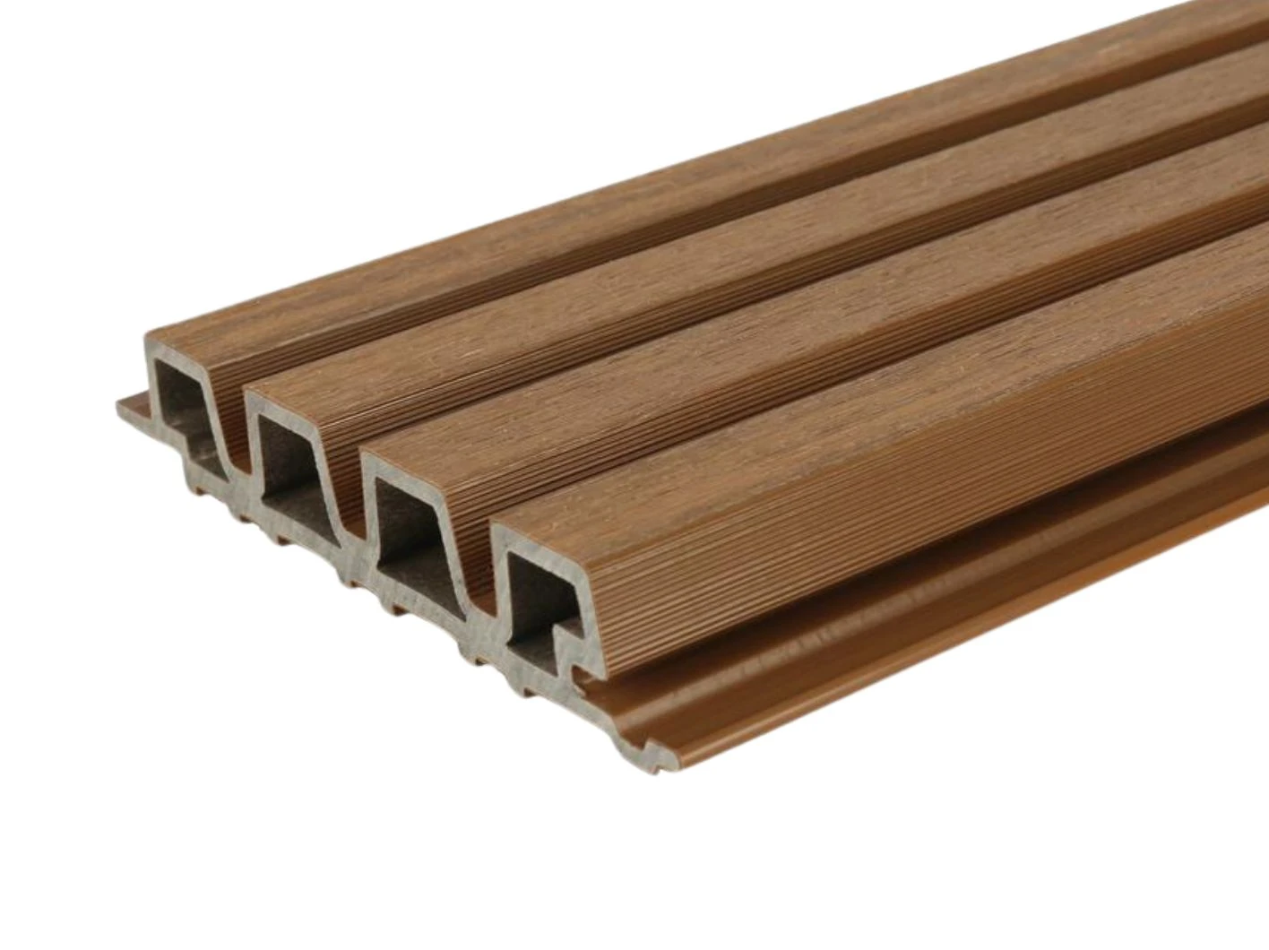 Composiet Gevelbekleding 3.3 x 21.5 cm (33 x 215 mm) Castellation Pro 35 Teak - Lengte 230 cm - Afbeelding 1